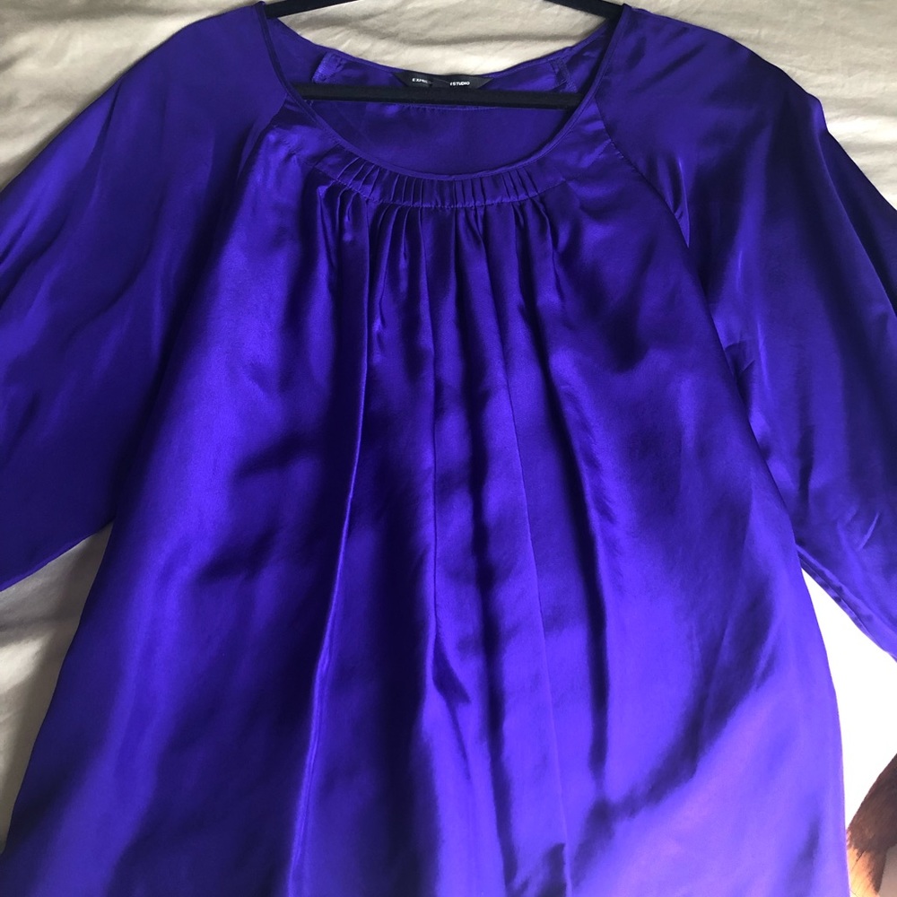 Blue Silk Blouse.